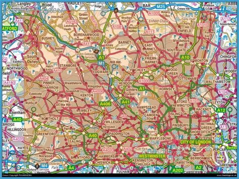 NORTH LONDON MAP - TravelsFinders.Com