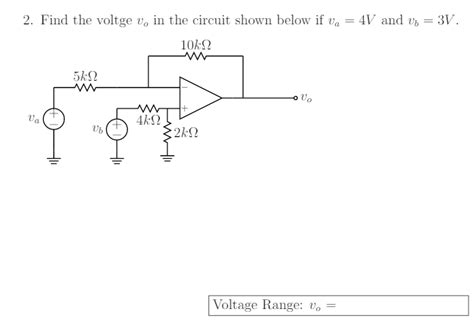 Solved Find The Voltage Upsilon O In The Circuit Shown Below