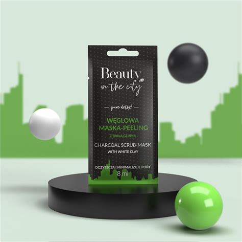 Maseczka Beauty In The City Detox Węglowa Maska Peeling Z Białą glinką