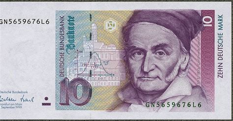 Germany 10 Deutsche Mark banknote of 1999 Carl Friedrich Gauss|World ...