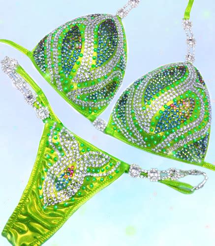 Neon Lime Blaze Competition Bikini Crystallinibikini