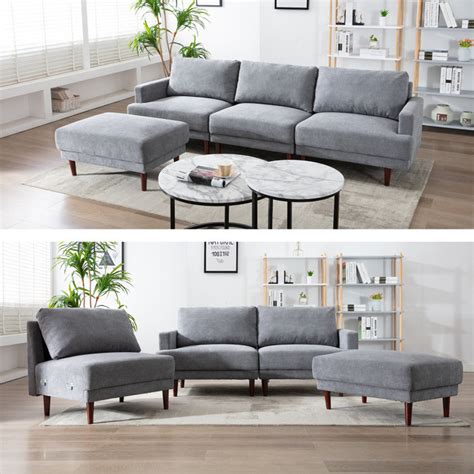 Latitude Run Sectional Couch Sofa Seat Small Upholstered Modern Sofa