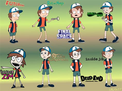 Dipper Pines In 8 Different Cartoon Styles By L0lm4tt On Deviantart