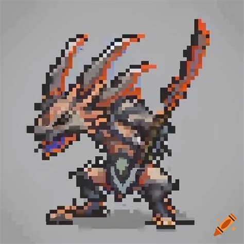 Pixel Art Of A Dragon Slayer On Craiyon