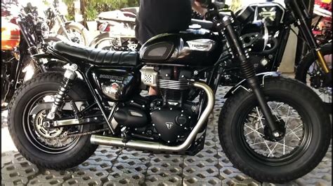 Custom Build Triumph Bonneville Black T120 Hercules Exhaust Pipe