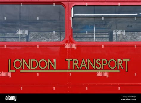 The iconic old logo of London Transport on the side of a Routemaster ...