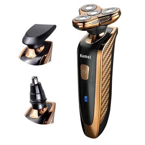 Golden Original Kemei Shaver Mens Electric Shaver Rechargeable For