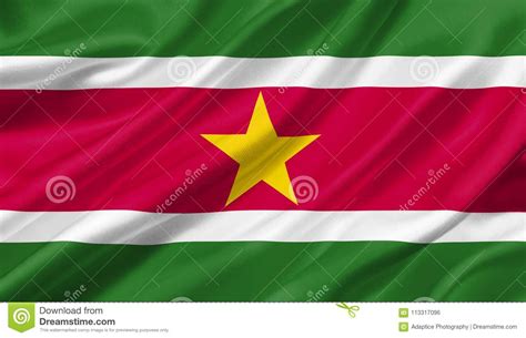 Suriname Flag Waving With The Wind D Illustration Stock Illustration