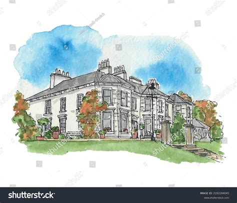 mansion hand drawing images stock   vectors shutterstock