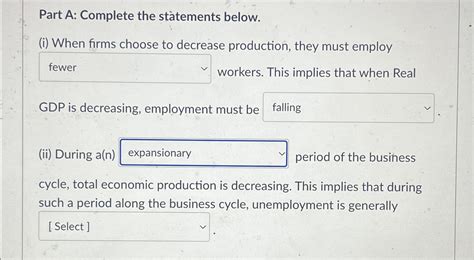 Solved Part A Complete The Statements Below I When Firms Chegg