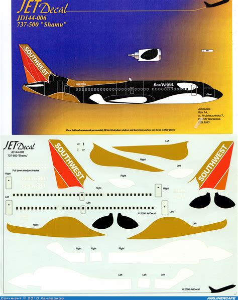 Jet Decals Boeing 737 500 6568 Airlinercafe