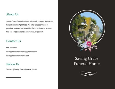 Minimalistic Funeral Obituary Bi-Fold Brochure Template - Edit Online ...