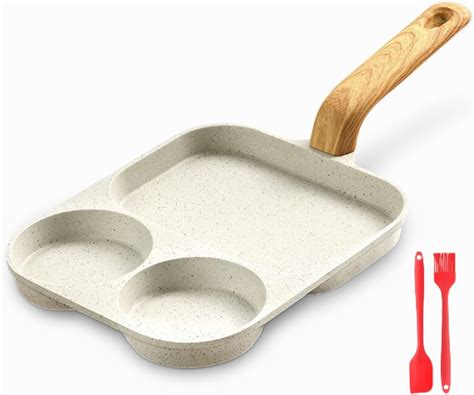 Egg Pan Frying Pan Nonstick Divided Grill Pan 3 Section Pancake Pan Divided Pan For Breakfast