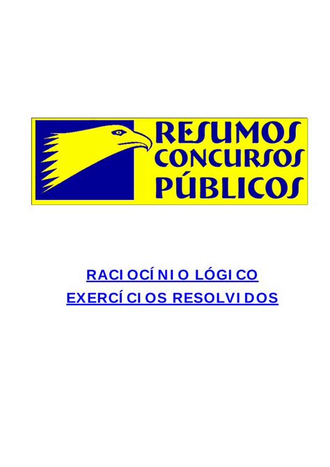 PDF Raciocínio Lógico Matemático Exercícios Resolvidos PDF file