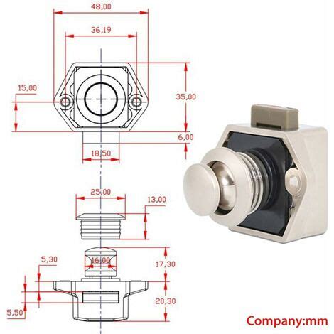 Norcks Pcs Bouton Poussoir Loquet Sans Cl Serrure De Meuble Fermoir