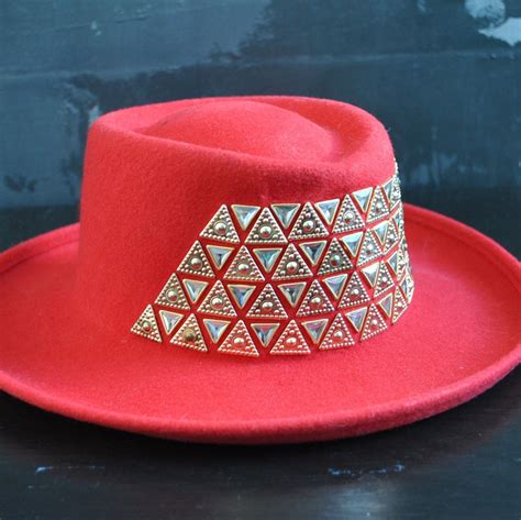 Red Embellished Cowboy Hat Studded Cowboy Hat 100% Wool - Etsy ...