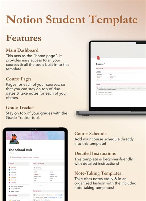 Notion Student Planner Template School Dashboard Notion - Etsy in 2023 ...