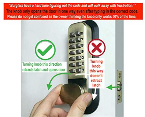 Mechanical Keyless Combination Latch Door Lock With Double Keypads For