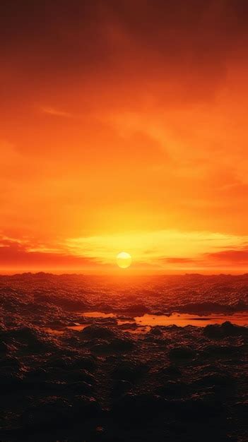 Premium AI Image | Orange sunset background