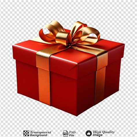 Premium Psd Red Gift Box Isolated On Transparent Background