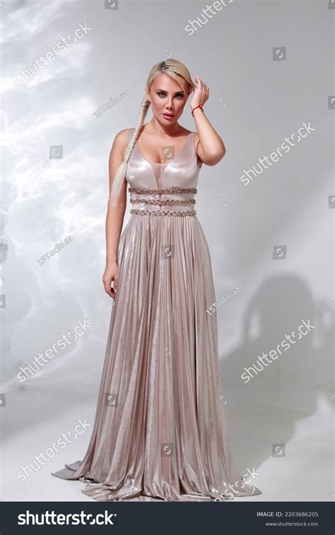 Sexy Blonde Woman Posing White Background Stock Photo 2203686205 Shutterstock
