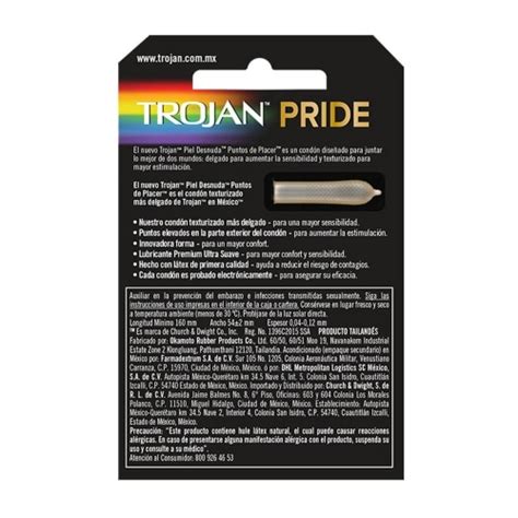 Condones Trojan Pride Piel Desnuda Puntos De Placer 3 Pzas Bodega