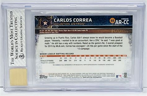 Carlos Correa Topps Chrome Rc Refractor Autograph Bgs