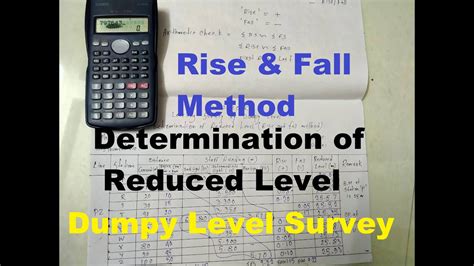 Determination Of Reduced Level Rise And Fall Method Dumpy Level