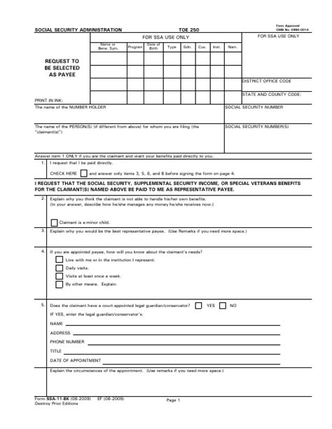 Ssa 827 Bk Printable Form Printable Forms Free Online