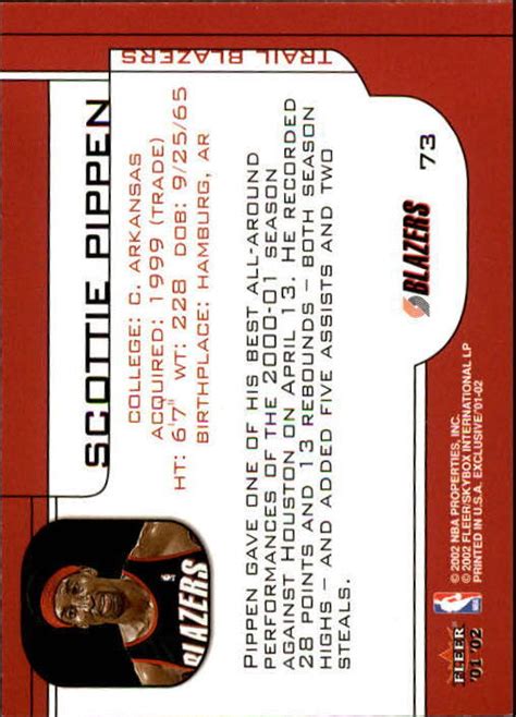 Fleer Exclusive Scottie Pippen Nm Mt Ebay