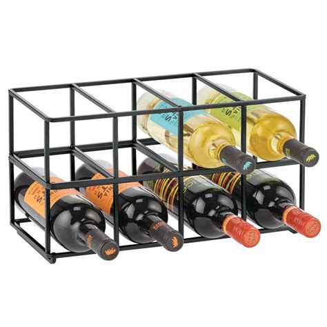 8 Bottle Square Metal Wine Rack Storage Organizer Holders Pack Of 2 Wine Rack Storage Metal