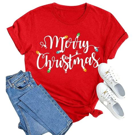 Christmas Shirts Womens Merry Christmas Shirt Xmas Holiday Tshirt ...