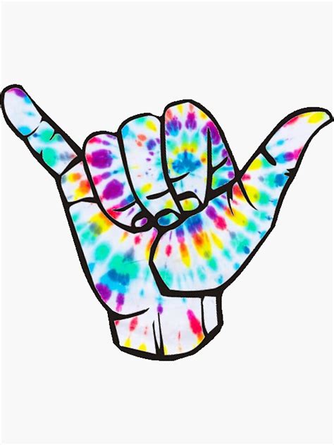 Bright Tie Dye Shaka Sticker For Sale By Jelly3602 Redbubble