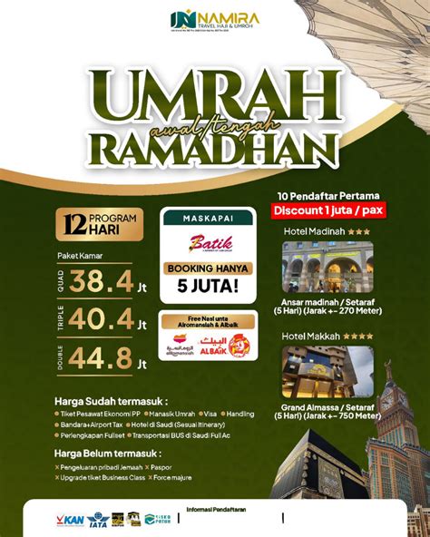 Umroh Awal Tengah Ramadhan 2024 Namira Travel