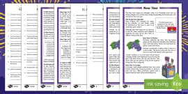 KS2 New Year Differentiated Reading Comprehension Activity English Mandarin