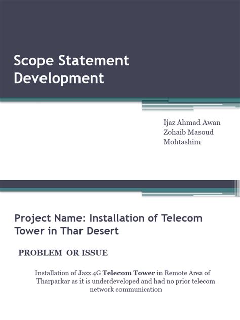 Project Management Scope Statement Development | PDF | Telecommunications