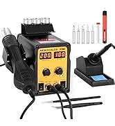 Hot Air Rework Station With F C Digital Display Newacalox D Anti Static Desoldering Gun