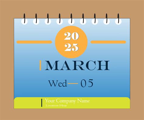 05 March 2025 Daily Calendar Design Vector 27130380 Vector Art At Vecteezy