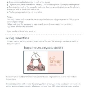 Ivy Top DIY Keyhole Bikini Top PDF Sewing Pattern Etsy