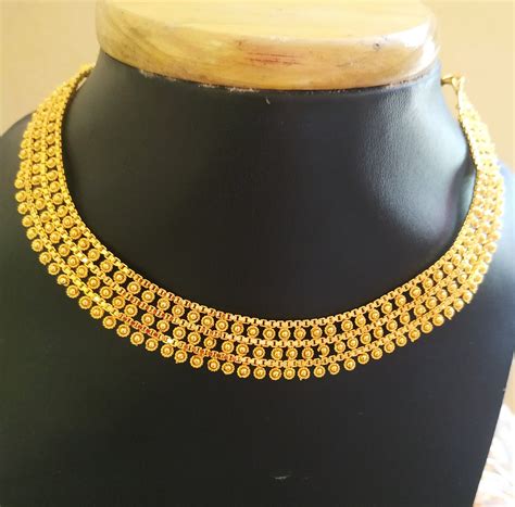 Gold Plated Choker Necklace Set Limited offer ₹720 22% Off @Vmaxo