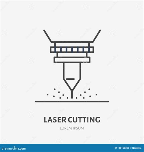 Laser Cutting Flat Line Icon. Metal Works Tool Sign Stock Vector ...