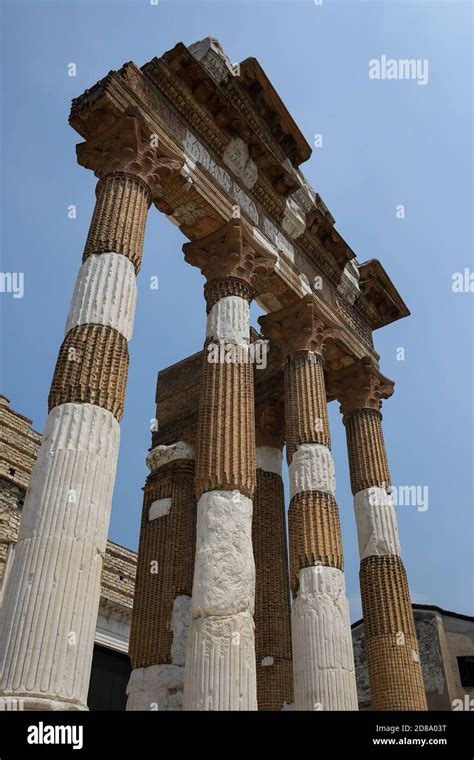 Brescia Italy The Ruin Of The Brescia Capitolium Capitolum Of Brixia