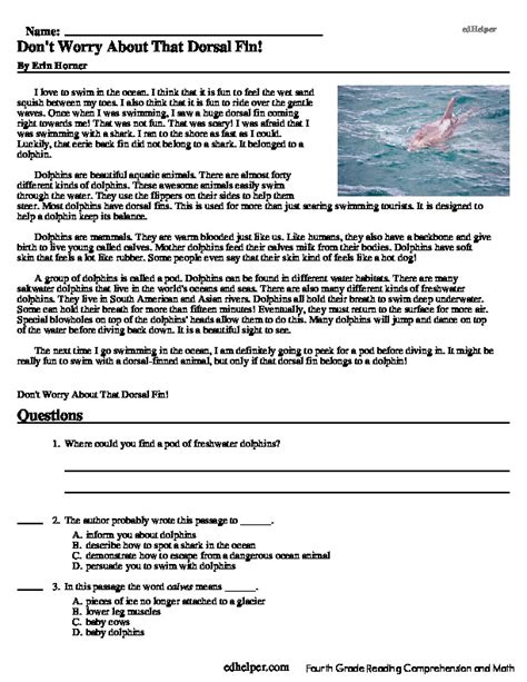 4th Grade Reading Comprehension Worksheets Pdfcoffee