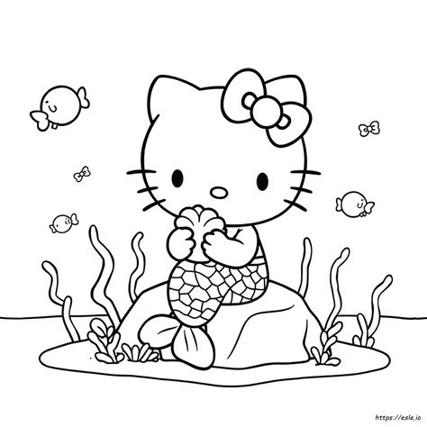 Hello Kitty Sereia - Hello Kitty Sereia Para Colorir