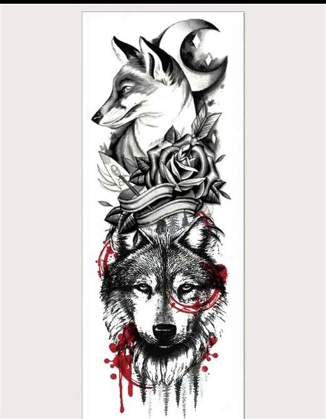 Fox And Wolf Tattoo