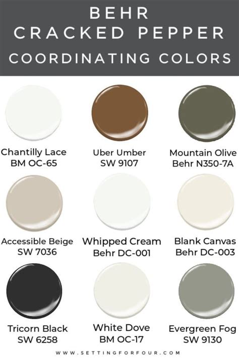 Behr Cracked Pepper Undertones Coordinating Colors House Color