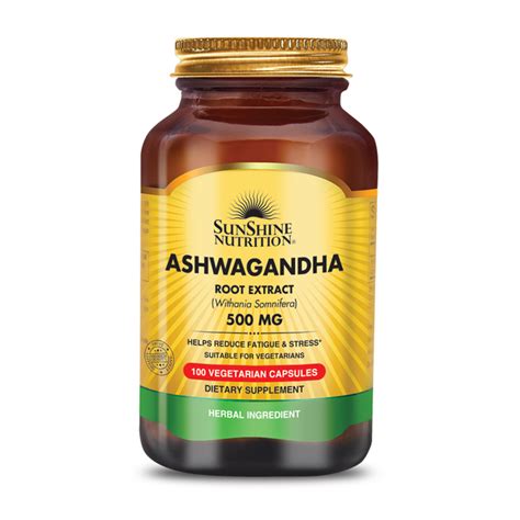 ASHWAGANDHA 500MG VEG CAPS 100S Sunshine Nutrition