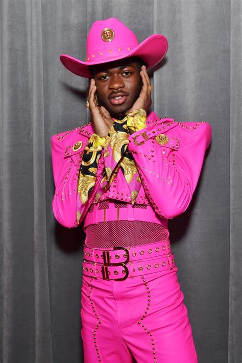 2020 Grammys Lil Nas X Turns Heads In A Hot Pink Versace Outfit On The