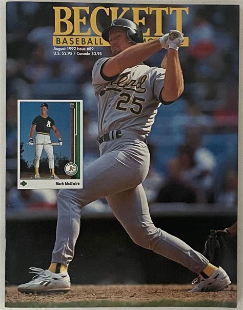 Beckett Baseball Card Monthly Oakland Athletics Mark Mcgwire August