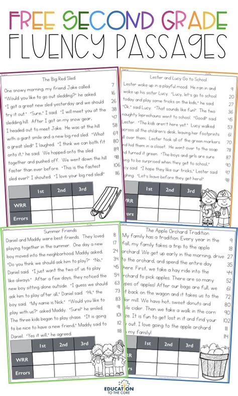 Reading Fluency Passages 2nd Grade